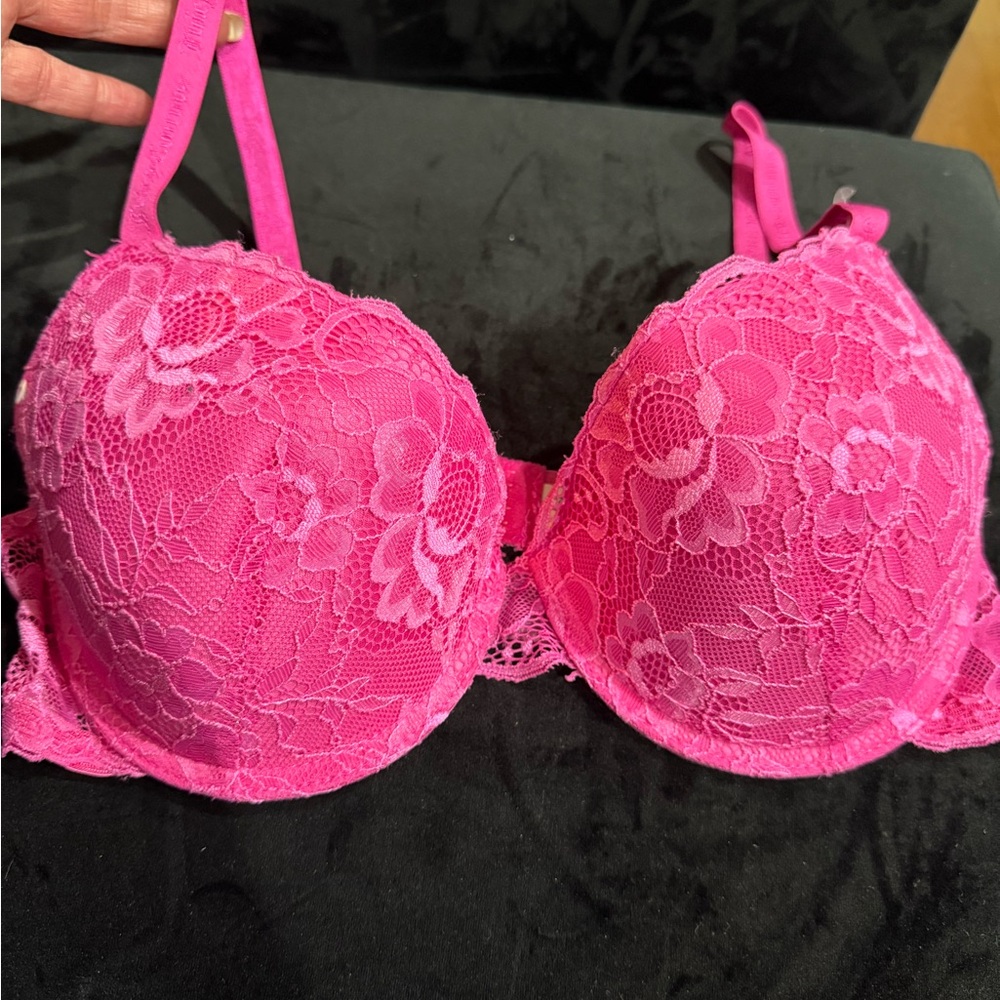 Juicy Couture Hot Pink Lace Underwire Bra